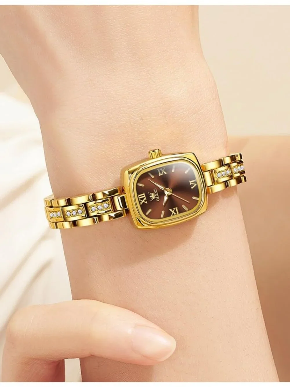 Women's Brown Set Shinning Elegant Luxury Necklaces & Bracelets Wrist Watches